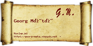 Georg Máté névjegykártya